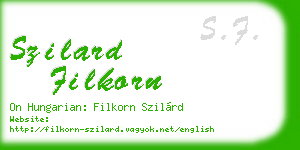 szilard filkorn business card