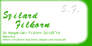 szilard filkorn business card